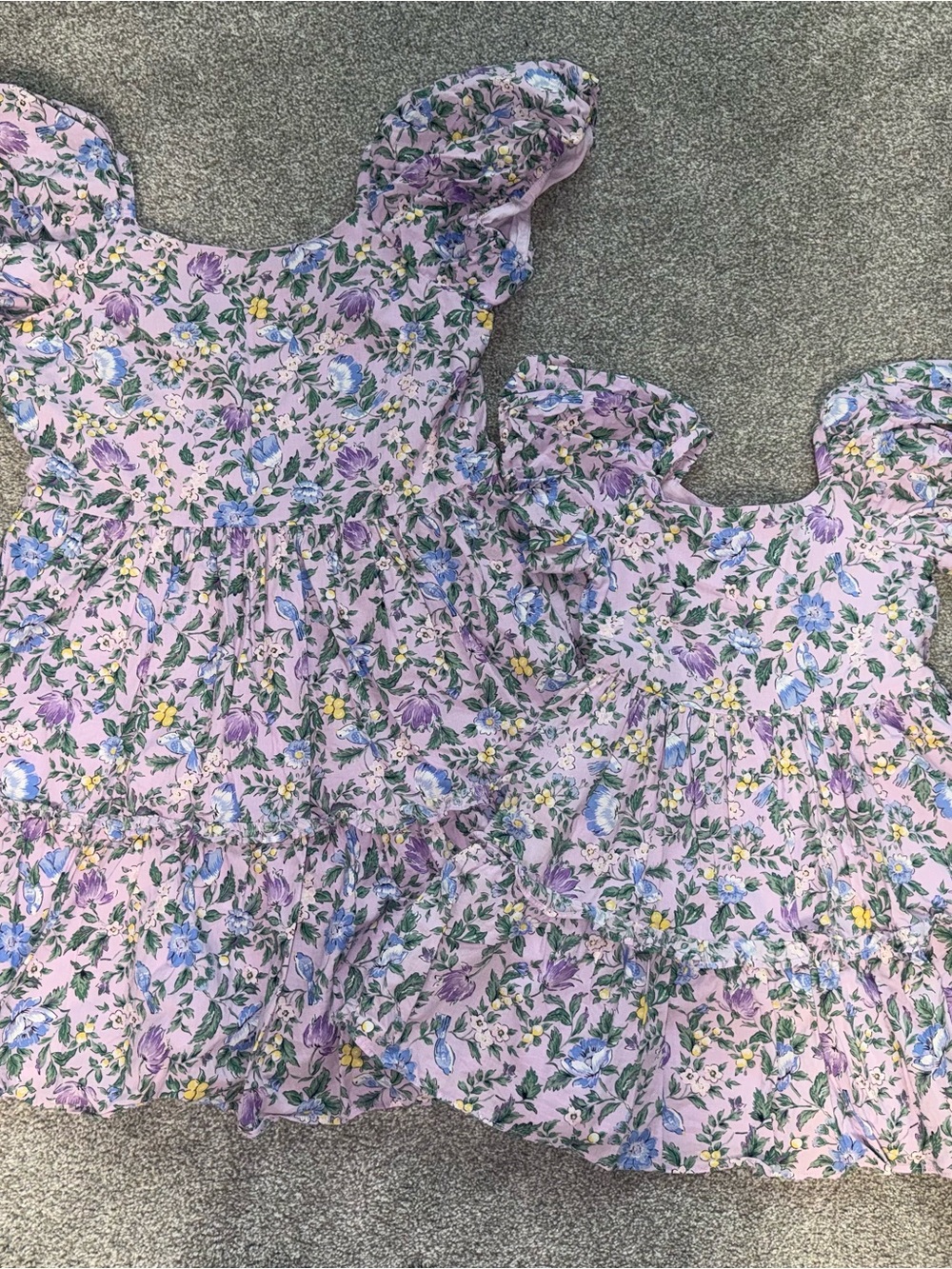 Girls' Lavender Floral Ruffle Sundress Top